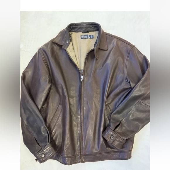 Polo by Ralph Lauren Vintage Biswing Leather Bomber Jacket in Brown Size L - Picture 12 of 16